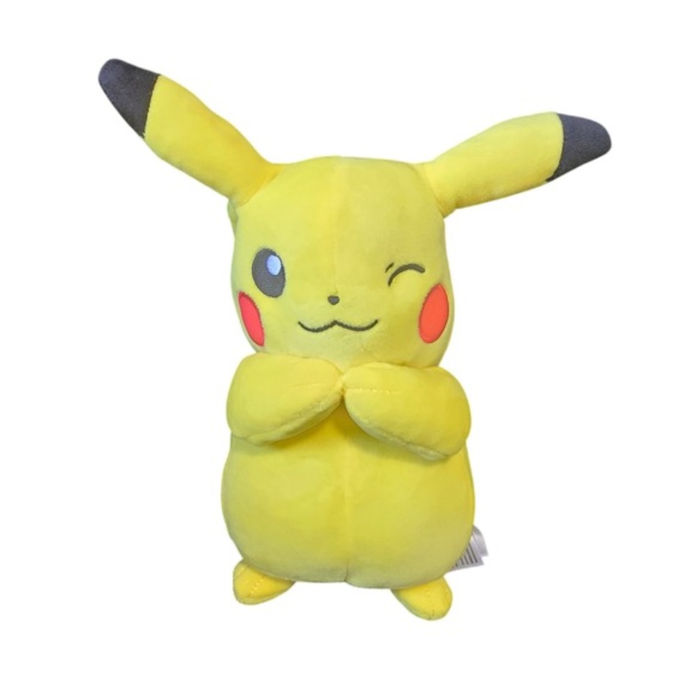 😀 Pokemon Pikachu Plush Winking 9 Inch Stuffed‎ Animal Yellow 2022 Nintendo Toy